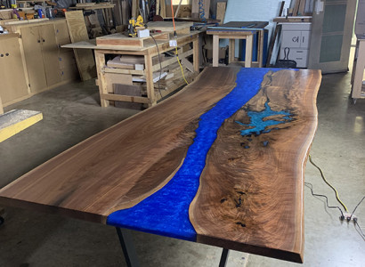 Esstisch Meer Wasser River Echtes Holz Flusstisch 260x100 Tische
