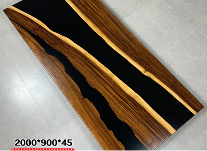 Epoxid harz esstisch echtes massiv holz möbel wasserfall epoxy tisch 200x90 Neu