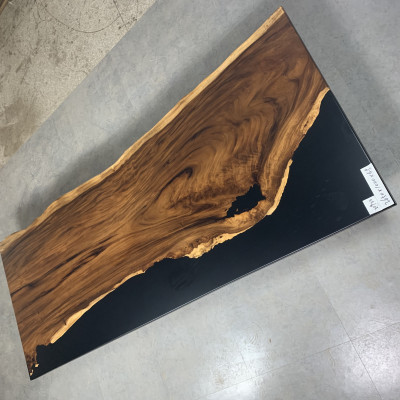 Esstisch Black Wasser River Echtes Holz Flusstisch 265x100 Tische