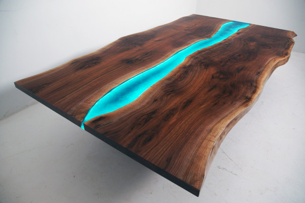 Flusstisch Esstisch River Table Massiv Deko Tische 240x100 Epoxidharz Meer