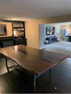 Flusstisch Esstisch River Table Massiv 240x100 Epoxidharz Meer Waterfall