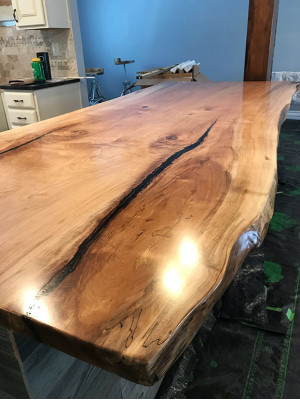 Esstisch Epoxid Harz Echtes Holz Massive Möbel Wasserfall Epoxy Tisch 240x100cm