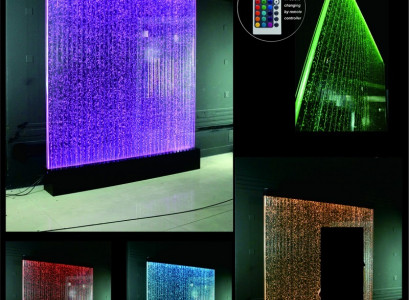 Wandpaneel Trennwand Wasser Wand LED Wasserwand Deko Design Beleuchtet