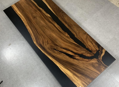 Luxus Design Epoxidharz Esstisch River Table Echtes Holz Massiv Tische