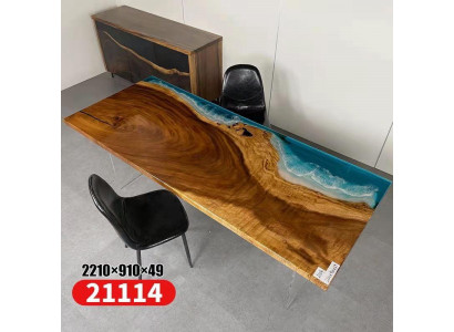 Tisch Esstisch Tische Harz Epoxy Massive Design Möbel 221x91 Echtes