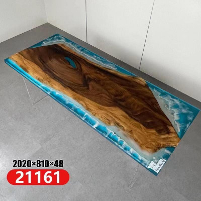 Flusstisch Esstisch River Table Massiv Tische 202x81 Epoxidharz Meer