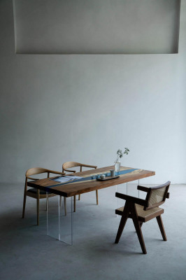 Esstisch River Table Massiv Tische 185x85cm Flusstisch Epoxidharz Meer