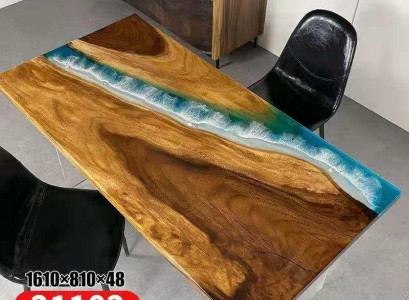 Tische Esstisch Design Tisch Moderne Meer Fluss Möbel 161x81 Epoxid