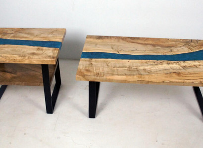 Maßanfertigung Tisch Epoxidharz Epoxy Resin Fluss Echtes Holz Preis 1qm Tische