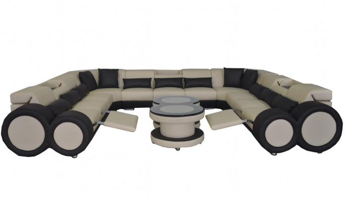 Ledersofa Couch Wohnlandschaft Garnitur Design Modern Ecke Sofa