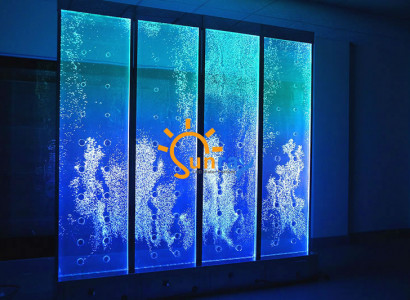 Moderne Trennwand Wasser Wände Dekorative LED Wasserwand Beleuchtete Wand