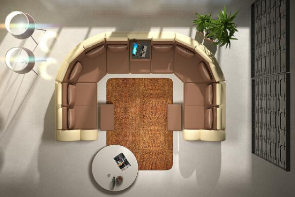 Großartige Leder Wohnlandschaft U förmige Eckcouch Sitzgarnitur Polster Ecke USB