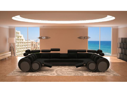 Design XXL Wohnlandschaft Sofa mit USB,Couch Polster Ecksofa Textil Stoff Neu