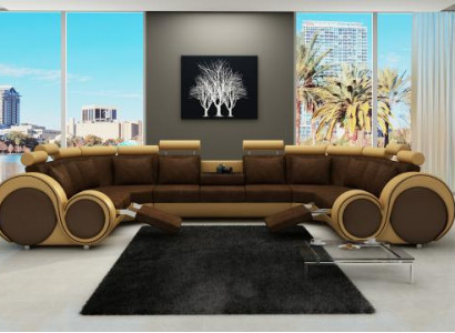 Ecksofa Wohnlandschaft Polster Couch Sitz Eck Garnitur Textil Leder Stoff XXL