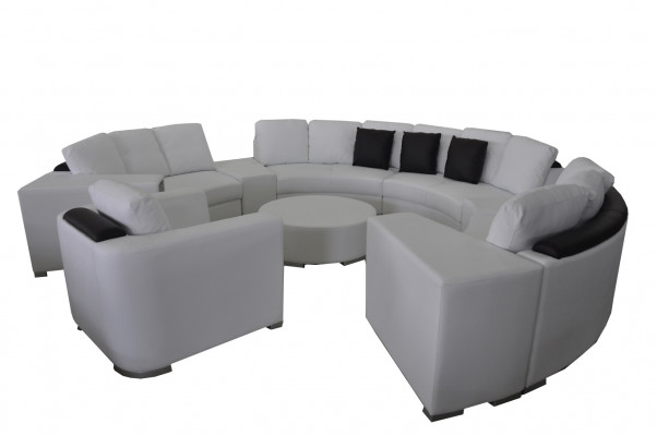 Runde Eck Sofa Couch XXL Big Rund Couchen Wohnlandschaft U Form Rund Polster Neu