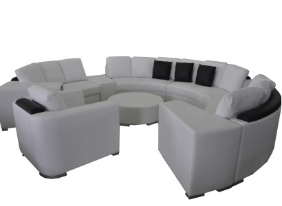 Runde Eck Sofa Couch XXL Big Rund Couchen Wohnlandschaft U Form Rund Polster Neu