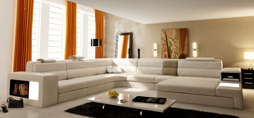 Design Polster Leder Ecke Leder Sitz Sofa Polster Eck Wohn Landschaft