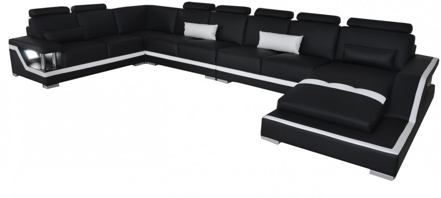 Ledersofa Wohnlandschaft Eck Garnitur Design Modern Sofa U-Form