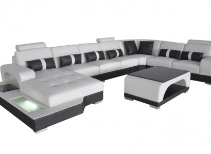 Leder Sofa Moderne Couch Polster Wohnlandschaft XXL Big Eck Couchen Sitz Design