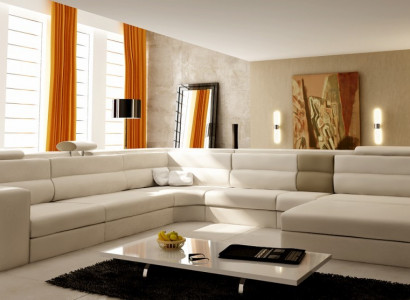 Ledersofa Couch Wohnlandschaft Ecksofa Eck Garnitur Design Modern Sofa Neu B2006