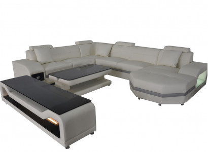 Leder Eck Sofa Polster Couchen Wohnlandschaft Luxus Garnitur Ecke Sofas Couch