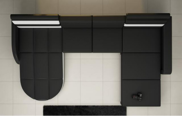 WOHNLANDSCHAFT LEDERSOFA XXL ECKSOFA + USB GARNITUR ECKCOUCH Massanfertigung