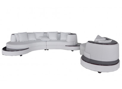 Luxus Wohn Eck Leder Garnitur Landschaft Polster Ecke XXL Big Sofa