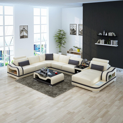 Ledersofa Couch Wohnlandschaft Garnitur Design Modern Ecke Dekorative Sofa