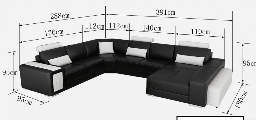 Große Design Ecksofa Polster Eckcouch Sofa Garnitur Couch Wohnlandschaft USB Neu