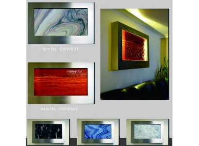 LED Wasserwand Designer Wasser Säulen Wasserfall Bild Rahmen 90x60