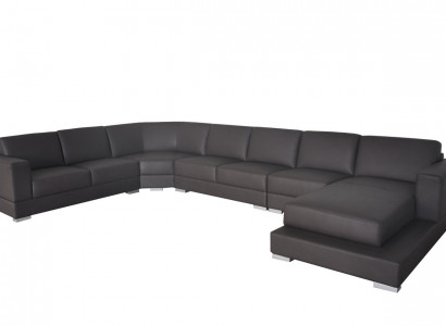 Ecke Leder Modern XXL Couch Wohnlandschaft Ledersofa Sofa U-Form USB Ecksofa Neu