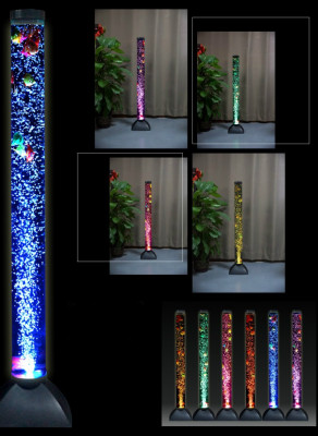 LED Wasser Säule 120cm Leuchte klar Fische Dekoration Steh Lampe