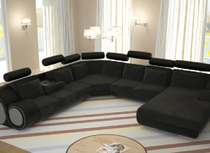 Sofa Designer Wohnlandschaft U-Form Couch Ecksofa Polster Garnitur Eckgarnitur