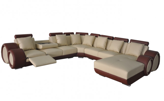 Couch Eck Sofa Leder Eck Garnitur Ecke Landschaft Polster Deko Design Wohn