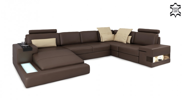 Ledersofa Ecksofa Sofa Couch Polster Bellini xxl big Wohnlandschaft Ecke Sofas