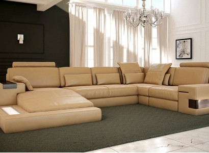 Wohnlandschaft Polster Couch Garnitur XXL Big Sofa Bellini Design Ledersofa Neu
