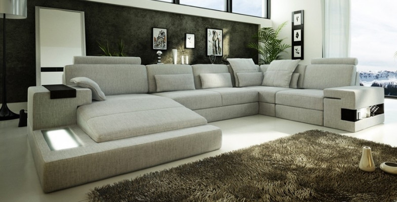 Ledersofa Polster Eckcouch Garnitur Wohnlandschaft Ledersofa Design Couch Neu