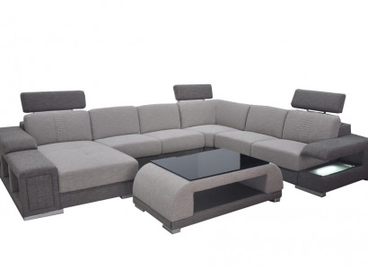 Ecke Sofa Eck Modern XXL Couch Wohnlandschaft Textil Garnitur U Form B2015 Stoff