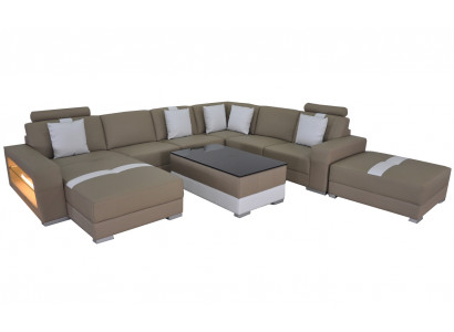 Ledersofa Dekorative Couch Wohnlandschaft Eck Garnitur Design Modern Sofa
