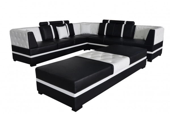 Leder Eck Sofa Couch Polster Sitz Wohn Landschaft Modern Design Möbel