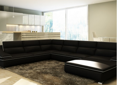 Ecksofa USB Ledersofa Wohnlandschaft Couch Sitz Eck Garnitur U Form EltmannS Neu
