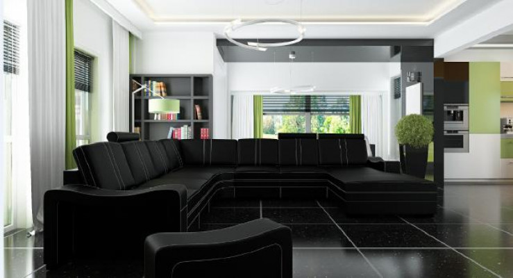 XXL Ledersofa mit USB Ledercouch Wohnlandschaft Ecksofa Neu Garnitur Sofa Leder