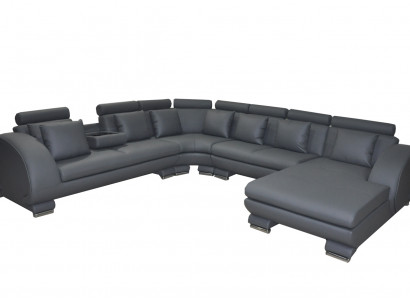 Eck Leder Sofa Couch Polster Sitz Wohnlandschaft Design XXL U Form