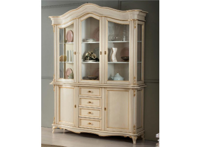 Vitrinen Schrank Echtholz Anrichte Vitrine Massiv Esszimmer Möbel Massive Holz