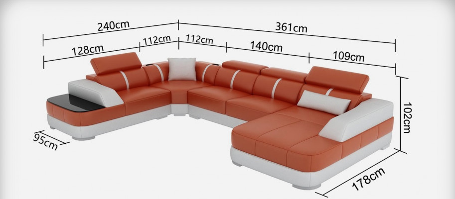 Eck Sofa Couch Polster Ecke Garnitur Leder Sofa Couchen Wohnlandschaft U Form