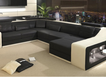 Ledersofa Couch Wohnlandschaft Ecksofa Eck Garnitur Design Modern Sofa Neu B2017