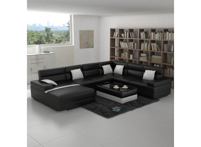 Ledersofa Couch Wohnlandschaft Ecksofa Eck Garnitur Design Modern Sofa F3016 neu