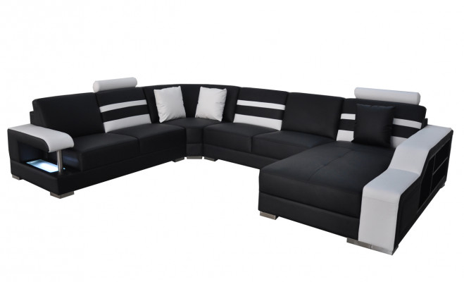 Eck Sofa Polster Sitz Leder Couch Sofas Couchen Garnitur U Form Wohnlandschaft