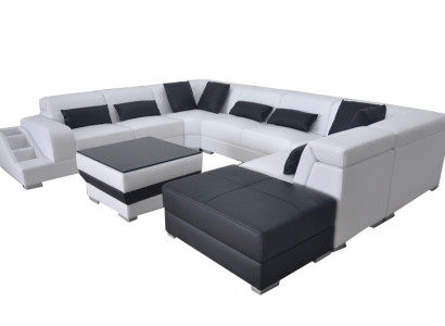 Leder Eck Sofa Eck Wohnlandschaft Garnitur Design Modern Couch UForm G8008 Sofas