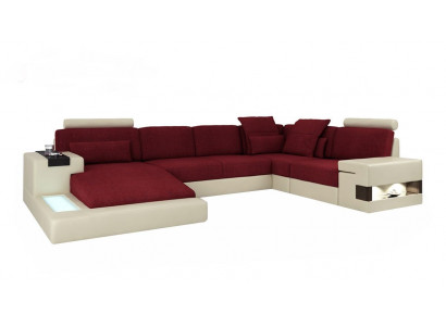 Ledersofa Designer Sofa U Form Wohnlandschaft Couch Polster Ecksofa Neu
